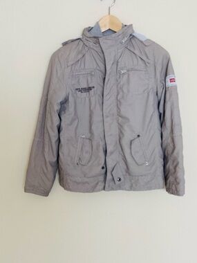 Pepe Jeans Boys Light Gray Hooded 2 In 1  Utility Jacket SZ 12 years (boy)